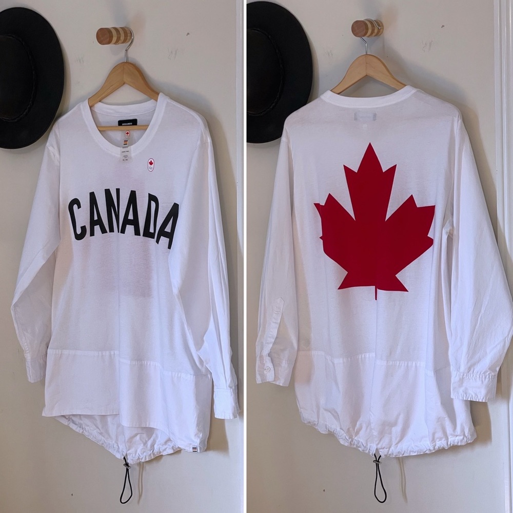 DSQUARED2 x Hudson Bay Canada Olympic Opening Ceremony Shirt Top Womens XL White - Picture 5 of 10